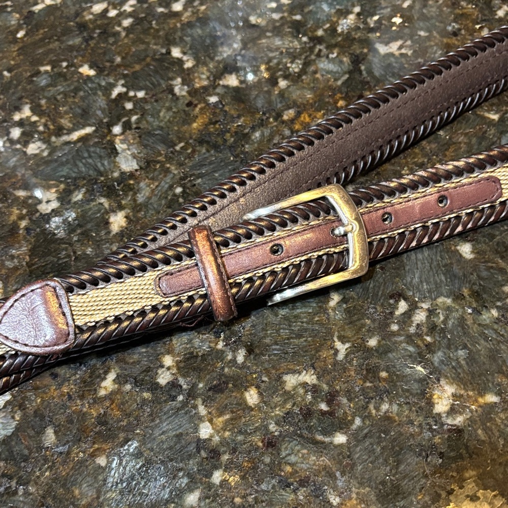 Bonded Braided Genuine Leather/fabric belt! Men’s 36